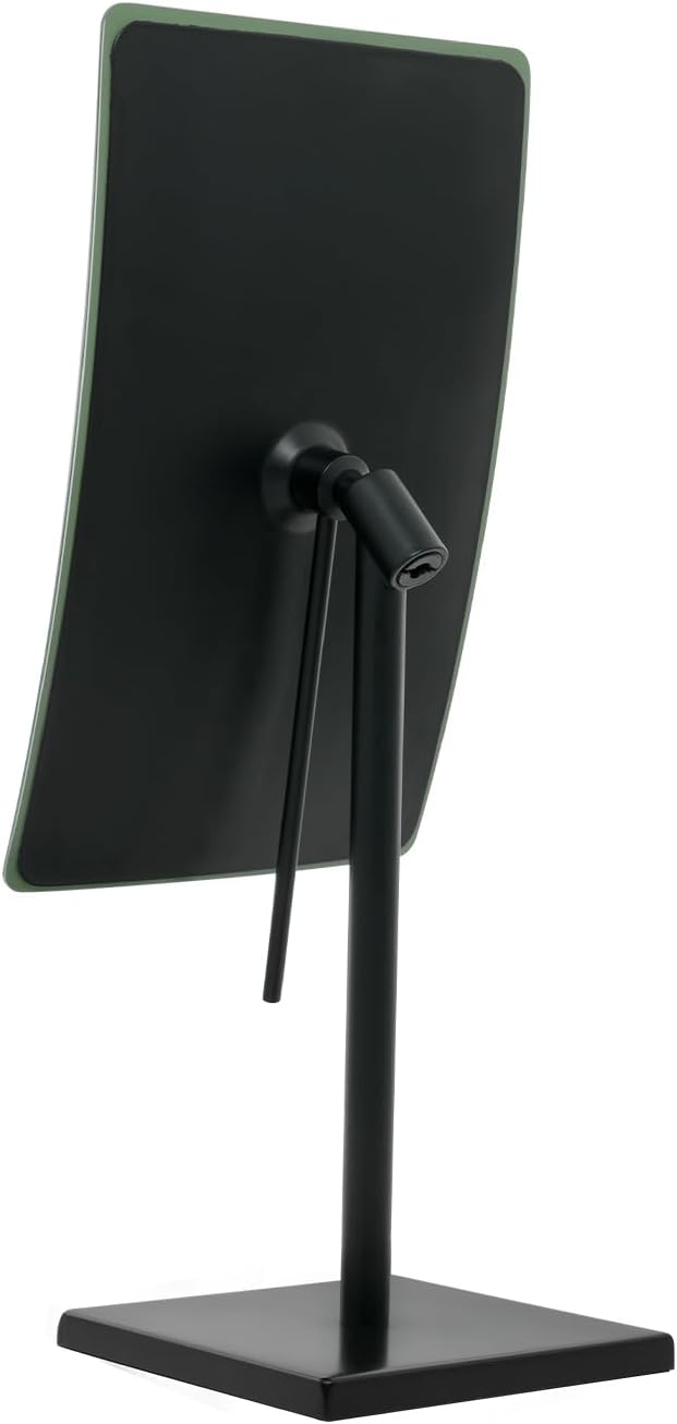 DOWRY 5X Tabletop Magnifying Makeup Mirror Adjustable Rectangular Vanity Mirror for Bedroom 304 Stainless Steel Gifts for Women Wife Mom Teengirls Matte Black