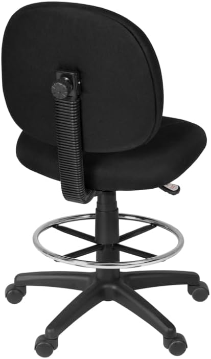 Romig Comfort Series Swivel Fabric Computer Task Chair with Drafting Kit - Black
