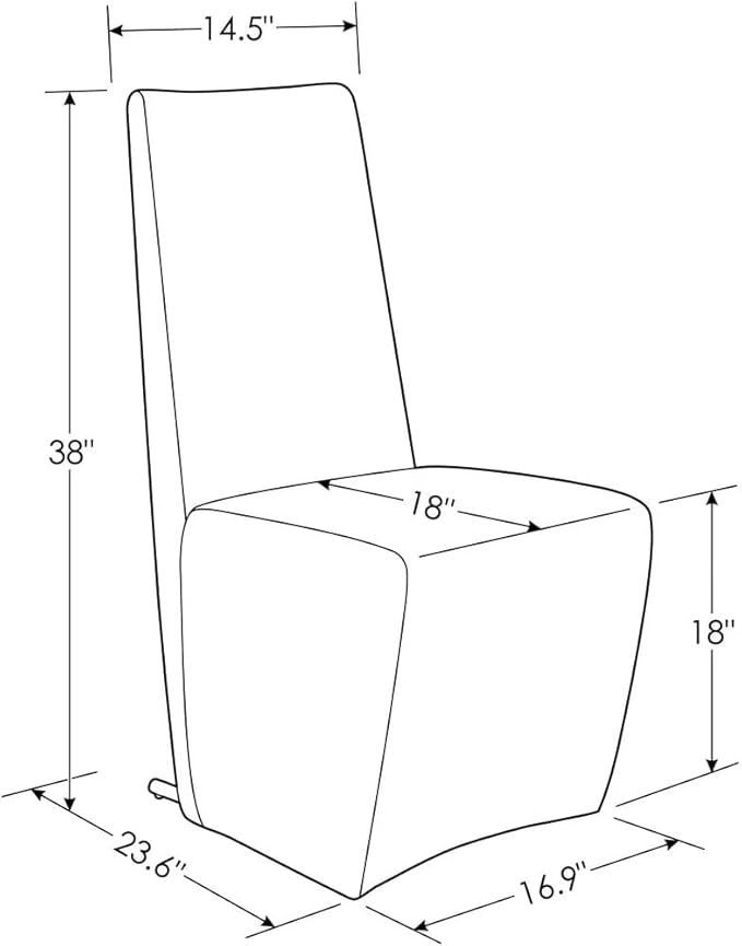 Zuri Furniture Boston High Back Modern Dining Chair - Black