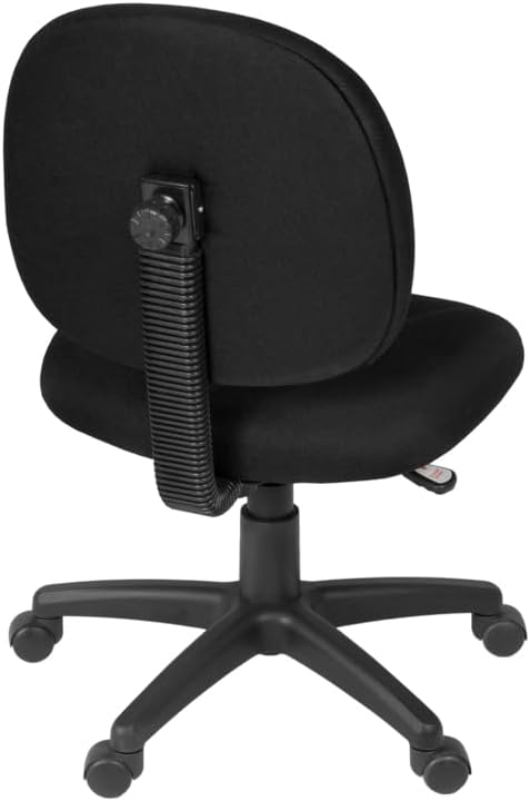 Romig Comfort Series Swivel Fabric Computer Task Chair - Armless - Black