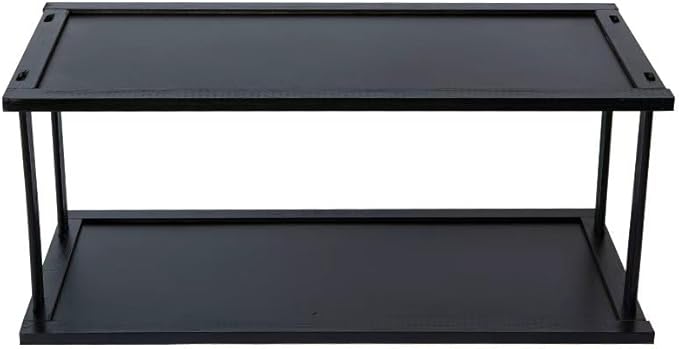 Bamboo Desktop Bookshelf Organizer – 3-Tier Desk Storage Rack for Office, Home, Study, Kitchen – Compact Shelf for Books, Plants, Toiletries, Supplies (Two Layers - Length 18.9 in)