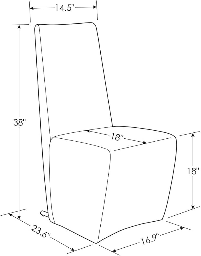 Zuri Furniture Boston High Back Modern Dining Chair - Dark Grey