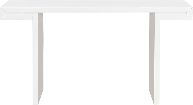 Modern U-Style Console Table, 60-Inch Black MDF Entryway Table with Geometric Design, Painted Finish, Adjustable Feet for Living Room, Hallway, 60 x 15.7 x 31.7 Inches