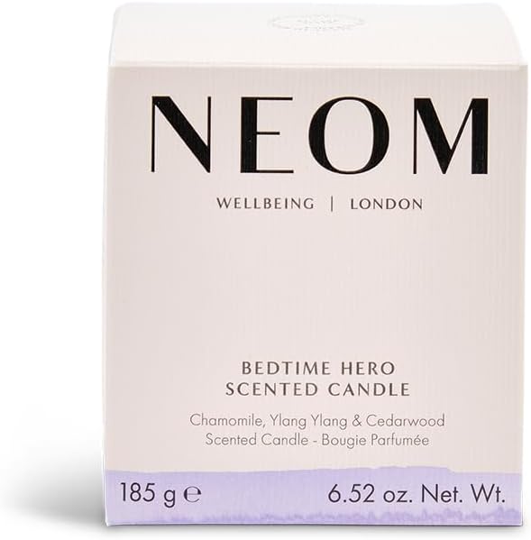 Neom- Bedtime Hero Luxury Candle, 1 Wick | Ylang Ylang & Chamomile | Essential Oil Aromatherapy Candle |Scent to Sleep