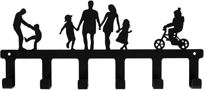 Myartte Zinc Alloy Key Organizer Rack with Screws and Stickers - Wall Decorative Key Hooks for Entryway, Kitchen, Bedroom