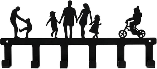 Myartte Zinc Alloy Key Organizer Rack with Screws and Stickers - Wall Decorative Key Hooks for Entryway, Kitchen, Bedroom