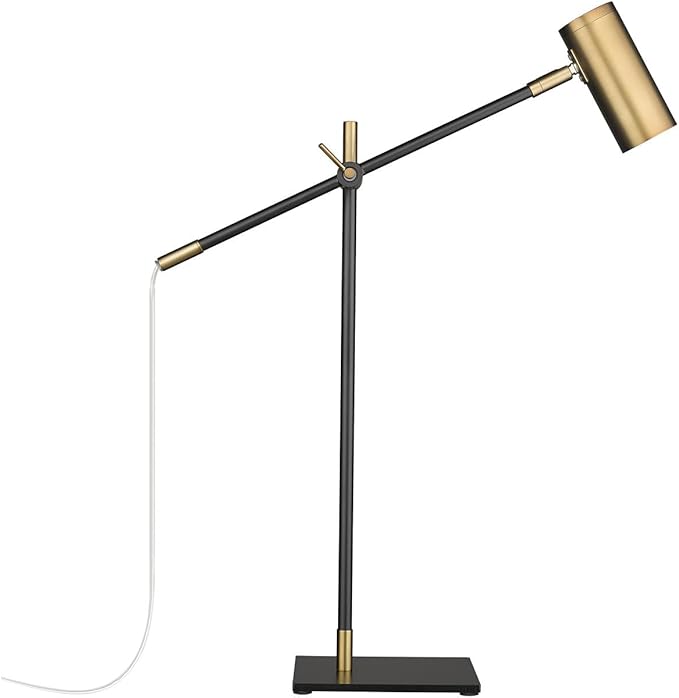 Z-Lite 814TL-MB-OBR Calumet Table Lamp, 1-Light 35 Watts, Matte Black and Olde Brass