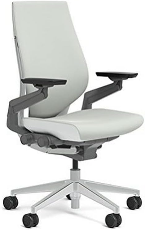 Steelcase Gesture Office Chair - Ergonomic Work Chair with Wheels for Carpet - Comfortable - Intuitive-to-Adjust for Desk - 360-Degree Arms - Nickel Gray Fabric