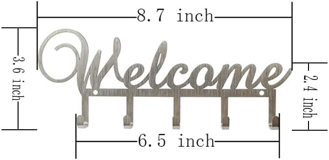 Myartte Key Holder Key Hooks Wall Decorative Zinc Alloy Key Organizer Rack with Screws and Sticker for Entryway, Kitchen, Bedroom, Organize Car Keys, House Keys, Small Accessories and Jewelry