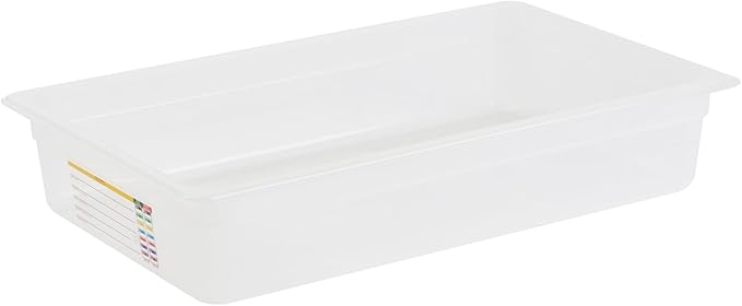 Restaurantware Food Pans Pack of 10 Plastic Rectangle Food Containers Full Size with Traceability Label, Storage Containers Dishwashable Hot Cold Friendly for Restaurants Buffet Commercial Use