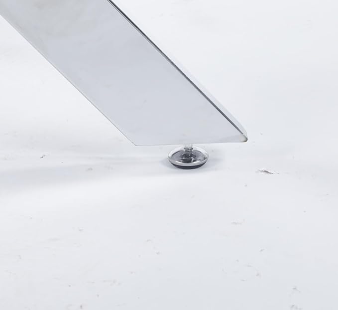 36" Round Dining Table for 4, Modern Clear Glass Kitchen Table for 4 with Silver X Metal Legs, Contemporary Small Circle Dining Room Leisure Tables for Kitchen Apartment