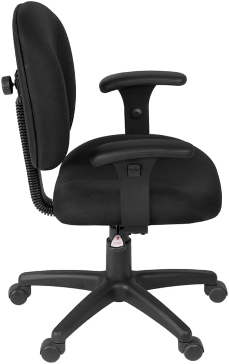 Romig Comfort Series Swivel Fabric Computer Task Chair with Adjustable Arms - Black