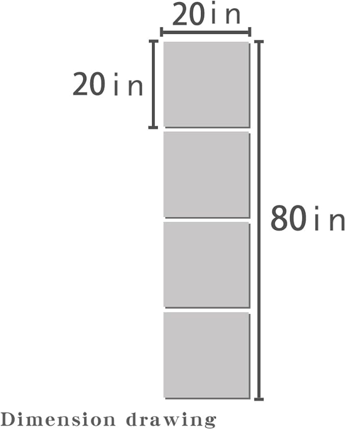 4 Pack Wall Mirror Full Length, 20 x 20 Inch Unbreakable Acrylic Mirror Tiles, Shatterproof Flexible Plastic Mirror Sheets for Bedroom Home Gym Door (4P 20"x20")