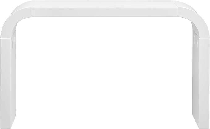 52" Curved Console Table for Entryway Modern Long and Narrow Foyer Table Behind Couch for Corridor Living Room Wood (White)