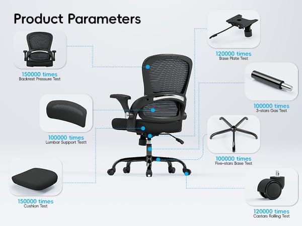 TRALT Office Chair - Ergonomic Office Chair with Back Support, Home Office Desk Chairs, 330lbs Wide Seat Big and Tall Office Chairs, Comfy Desk Chair for Work, Study, Office, Gaming (Black)