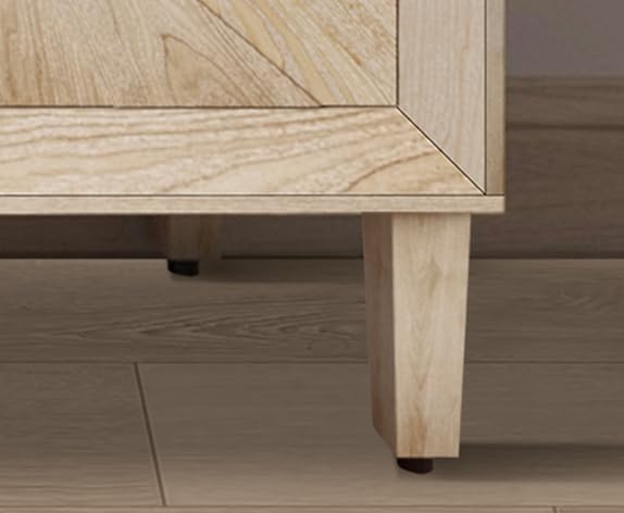 60'' Rustic Large Sideboard with 4 Doors and Adjustable Shelves, Heavy-Duty Antique Wood Entryway Console Table TV Stand for Living Room Dining Room (Antique Natural-10.2)