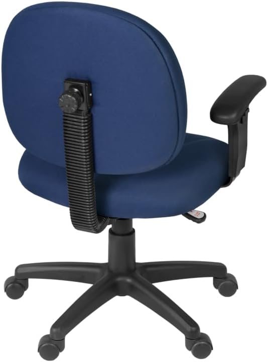 Romig Comfort Series Swivel Fabric Computer Task Chair with Adjustable Arms - Navy Blue