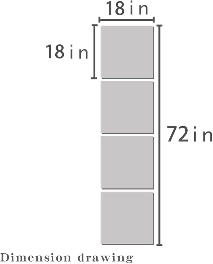 4 Pack Wall Mirror Full Length, 18 x 18 Inch Unbreakable Acrylic Mirror Tiles, Shatterproof Flexible Plastic Mirror Sheets for Bedroom Home Gym Door (4P 18"x18")