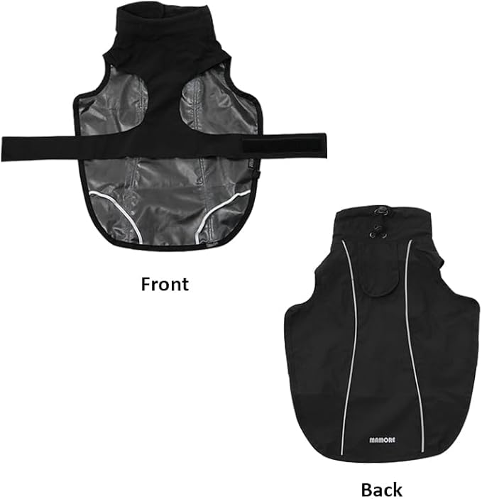 Adjustable Waterproof Dog Raincoat for Dogs,Lightweight Pet Rain Jacket Puppy Clothes with Reflective Strip for Small Medium Large Dogs (Black, Small)