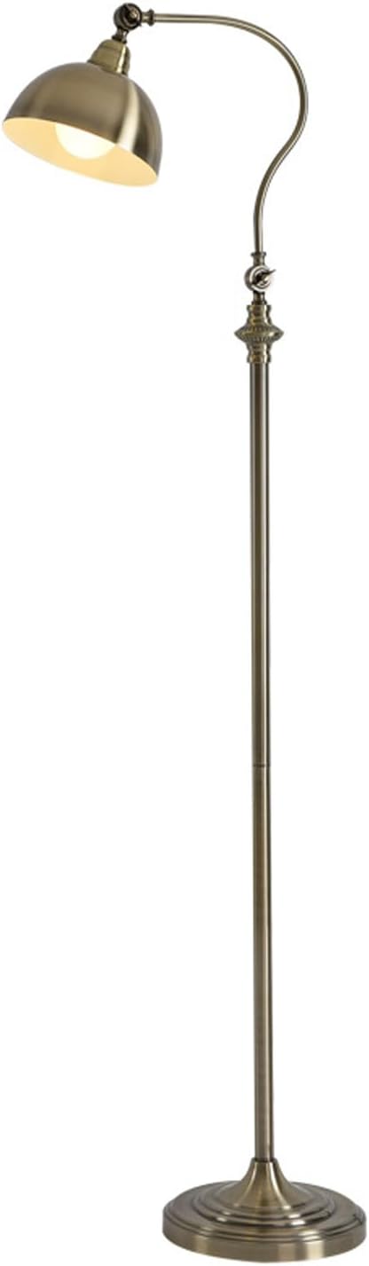 MIXL-Antique Bronze Arched Floor Lamp,Dome Shade Adjustable Standing Lamp,Flexible Behind The Couch Lamp,Vintage Style Floor Light for Study Room Nursery and Bedside