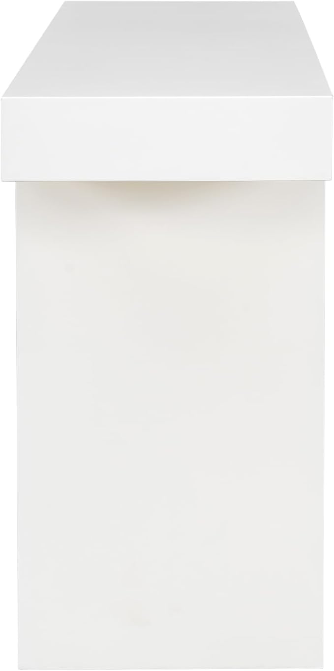 Modern U-Style Console Table, 60-Inch Black MDF Entryway Table with Geometric Design, Painted Finish, Adjustable Feet for Living Room, Hallway, 60 x 15.7 x 31.7 Inches