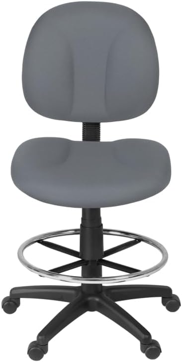Romig Comfort Series Swivel Fabric Computer Task Chair with Drafting Kit - Grey