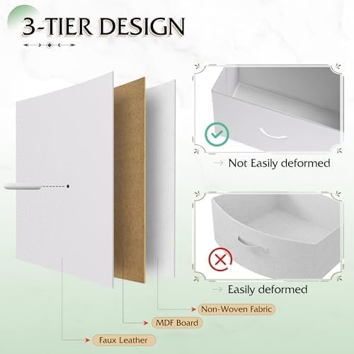 WLIVE Storage Organizer Unit with 11 Fabric Bins, Storage Drawers Organizer with Steel Frame, Tall Storage Tower Organizaton for Living Room, Hallway, Office, White