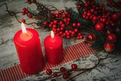 3 X 6 Inch Pillar Candles Set of 12 Bulk Event Pack Round Unscented Premium Wax Pillar Candles for Wedding, Spa, Party, Birthday, Holiday, Bath, Home Decor and Christmas Decors (3X6, Red)