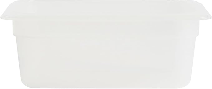 Restaurantware Food Pans Pack of 10 Plastic Rectangle Food Containers 1/4 Size with Traceability Label, Storage Containers Dishwashable Hot Cold Friendly for Restaurants Buffet Commercial Use