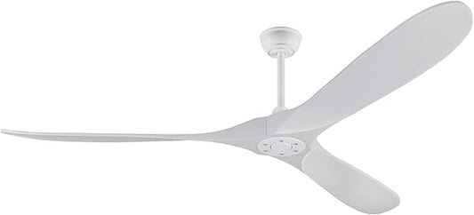 72 inch Ceiling Fan no Light, Quiet Reversible DC Motor Wood Ceiling Fan Without Light, White Modern Ceiling Fan with Remote Control for Outdoor Indoor Farmhouse Patios