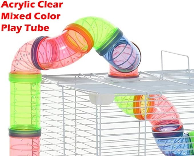 Pink Large Multi-Floors Hamster Mansion Mouse Habitat Gerbil Home Rat House Small Animal Critter Cage