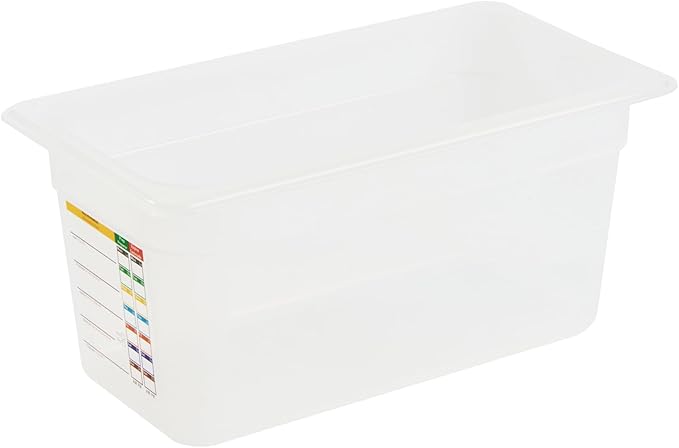 Restaurantware Food Storage Container 1 Pack of 12.7 x 6.8 x 5.9 Inches Plastic Stackable Storage Box White Reusable Label Container Dishwasher Safe For Restaurants And Kitchens