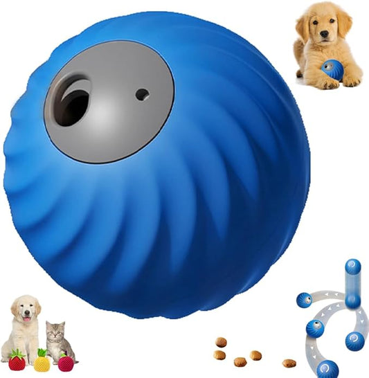 Smart Interactive and Treat Dispenser Auto Rolling Ball, Dual Modes,USB-C Rechargeable, Durable Pet Safe Design,for Small Or Medium Dogs and Cat (Blue)
