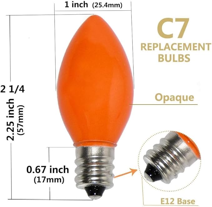 Couah 2 Pack 50 Ft C7 Christmas String Lights, Vintage Christmas Lights with 54 Multicolor C7 Light Bulbs Outdoor C7 Christmas Lights for Christmas Tree Party Backyard Wedding