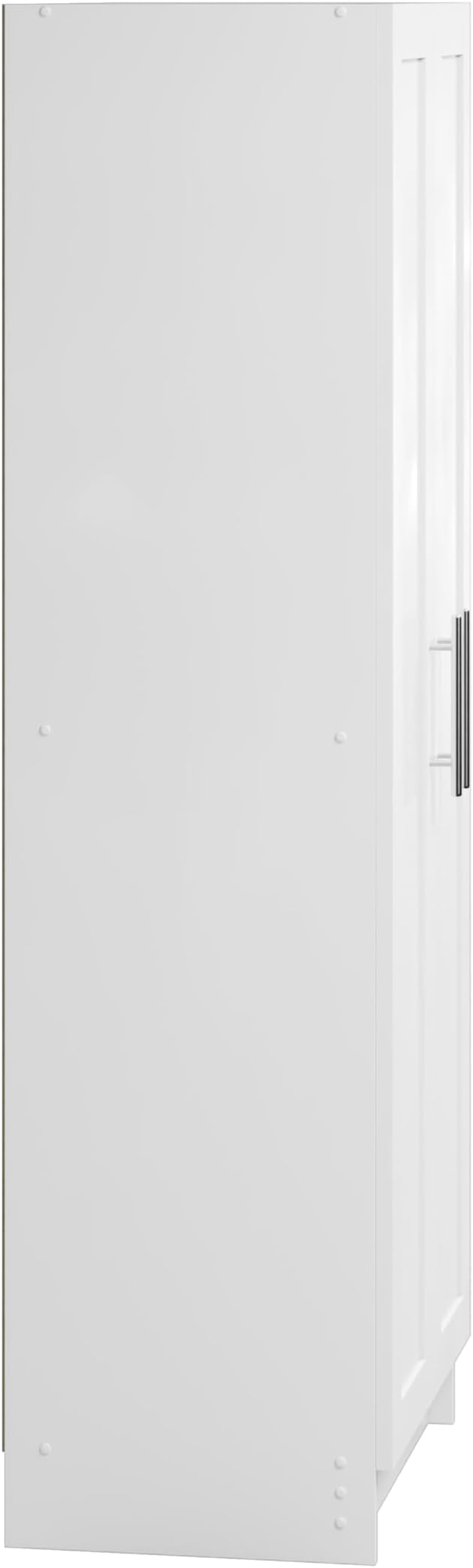 Prepac Elite Plus 24" Wide Storage Accent Cabinet with Panel Doors, White Storage Cabinet, Bathroom Cabinet, Pantry Kitchen with 3 Shelves 16.75" D x 24" W x 65" H