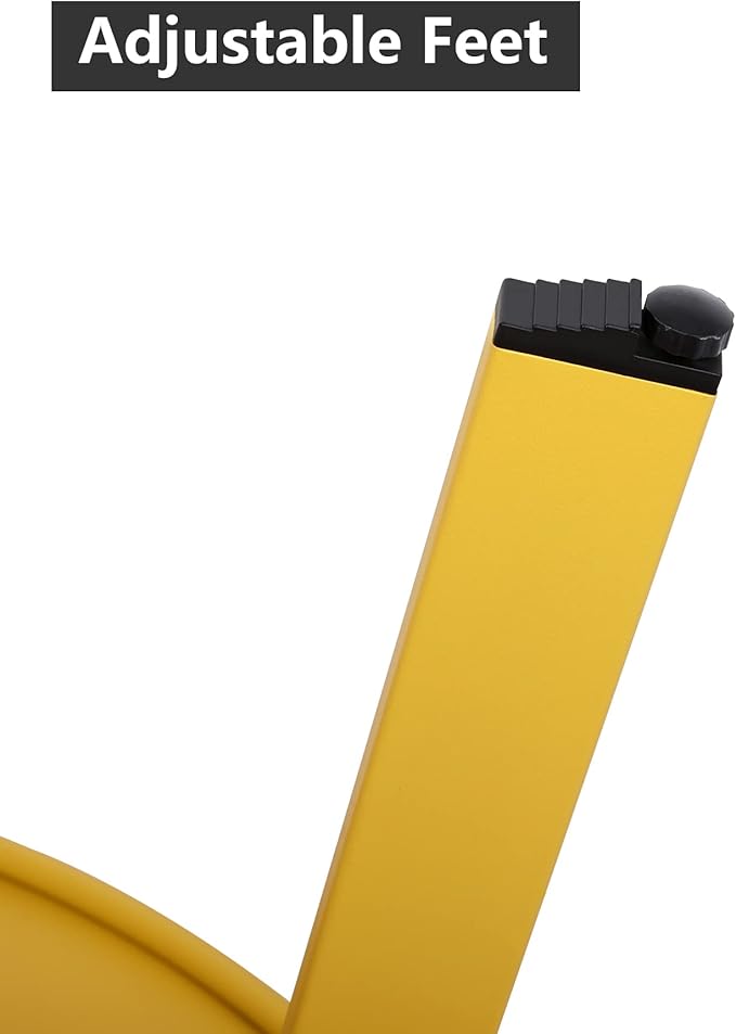 Outdoor Side Table, Outdoor/Indoor Metal Steel Patio Coffee Table, Round Weather Resistant Anti-Rust (Yellow)