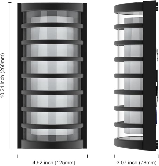 Sytmhoe Modern Outdoor Wall Lights 2Packs, 6000k Cool White LED Exterior Light Fixtures,Porch Led Wall Lamps,Porch&Patio Light for House,IP65 Waterproof for Garage Hallway Stairs Gardens(2packs)