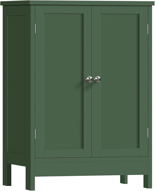 Iwell Bathroom Cabinet, Bathroom Storage Cabinet with 2 Doors & 3 Shelves, 3 Heights Available, for Living Room, Entryway, Home Office, Green