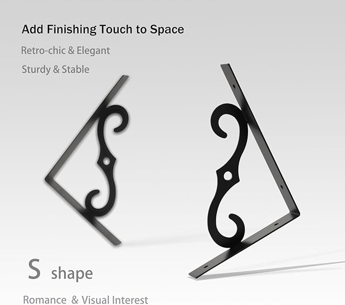 DINZI LVJ Long Wall Shelves, 23.6" Large Floating Shelves Set of 2, Farmhouse Display Shelf Wall Mounted with Heavy Duty Brackets, Easy Assembly for Kitchen, Bathroom, Bedroom, Balcony, White