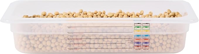 Restaurantware Food Pans Pack of 10 Plastic Rectangle Food Containers 1/3 Size with Traceability Label, Storage Containers Dishwashable Hot Cold Friendly for Restaurants Buffet Commercial Use