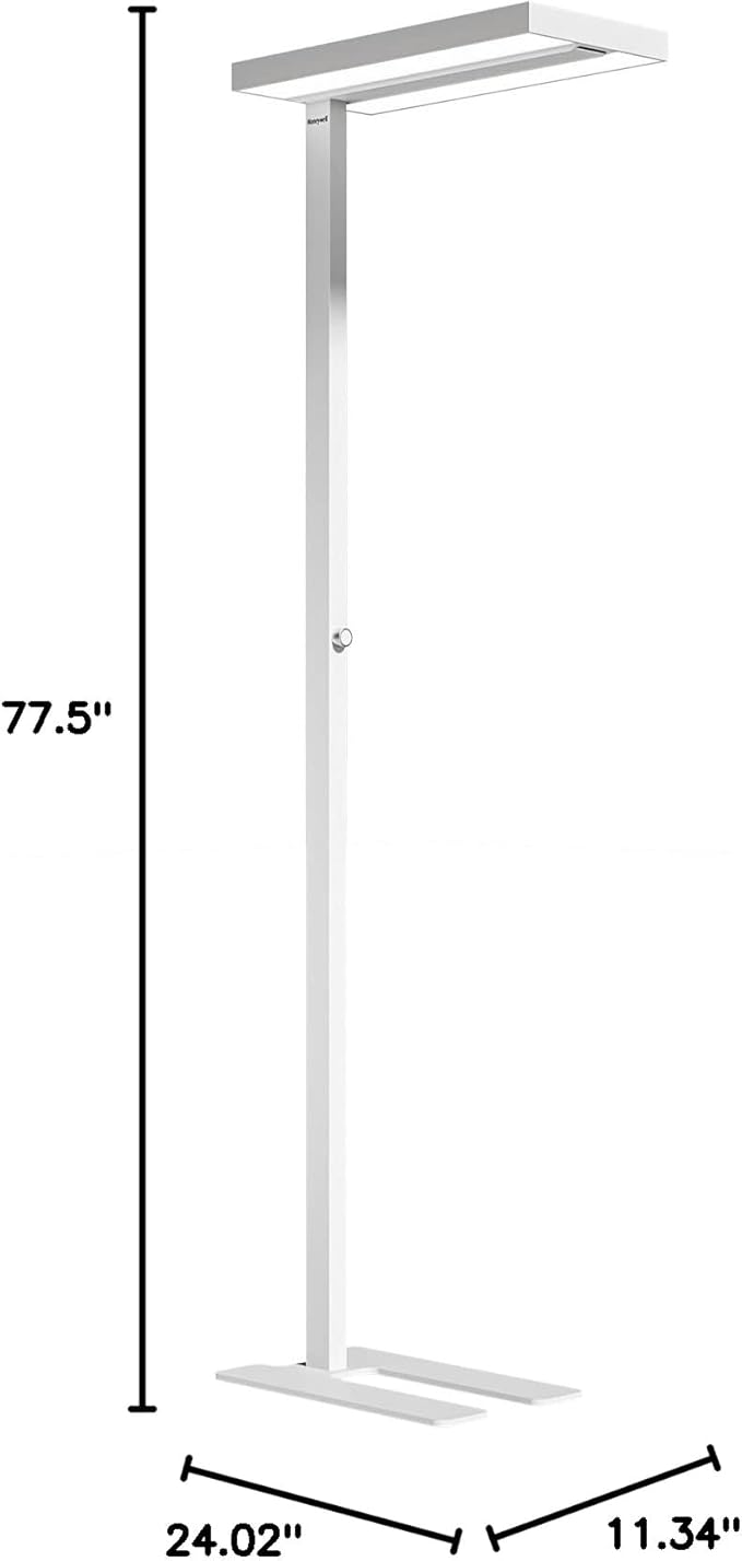 Honeywell LED Floor Lamp Modern - 02E Pro Sunturalux™ Eye Caring Standing Light, 10400LM Dimmable Reading Tall Lampara for Home Office Living Room Bedroom,100W,4000K Natural Daylight