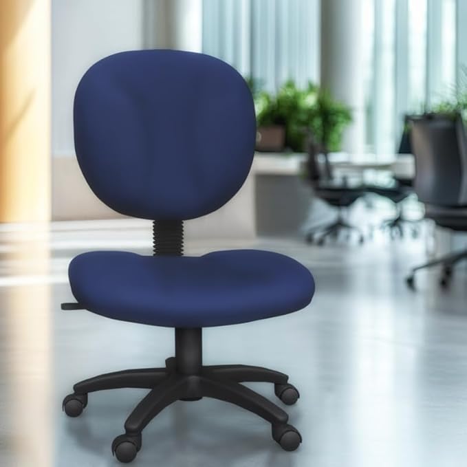 Romig Comfort Series Swivel Fabric Computer Task Chair - Armless - Navy Blue