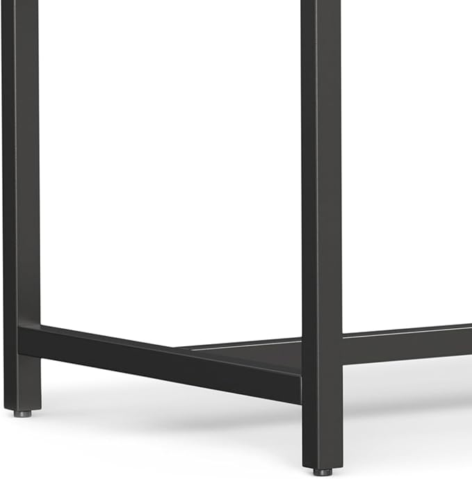 SIMPLIHOME Banting Desk - 72-Inch Wide Solid Oak Veneer and Metal Writing Desk in Oak, Modern Industrial Home Office Computer Table for Study with 2 Drawers and Flip-Down Keyboard Tray