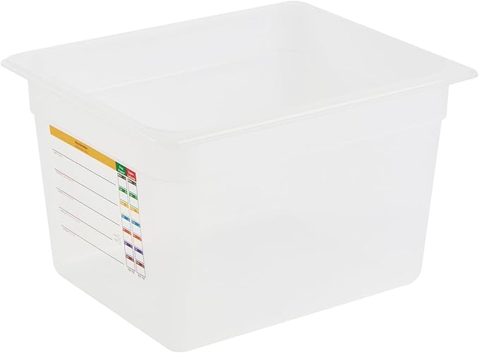 Restaurantware Food Storage Container 1 Pack of 12.7 x 10.3 x 7.8 Inches Plastic Stackable Storage Box White Reusable Label Container Dishwasher Safe For Restaurants And Kitchens