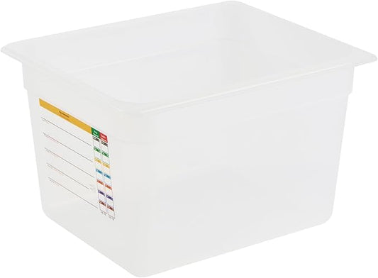 Restaurantware Food Storage Container 1 Pack of 12.7 x 10.3 x 7.8 Inches Plastic Stackable Storage Box White Reusable Label Container Dishwasher Safe For Restaurants And Kitchens