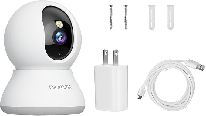 blurams Indoor Camera 2K, Cameras for Home Security 5G&2.4GHz, 360° Pet Camera w/Motion Tracking, Phone App, 2-Way Audio, IR Night Vision, Siren, Works with Alexa & Google Assistant