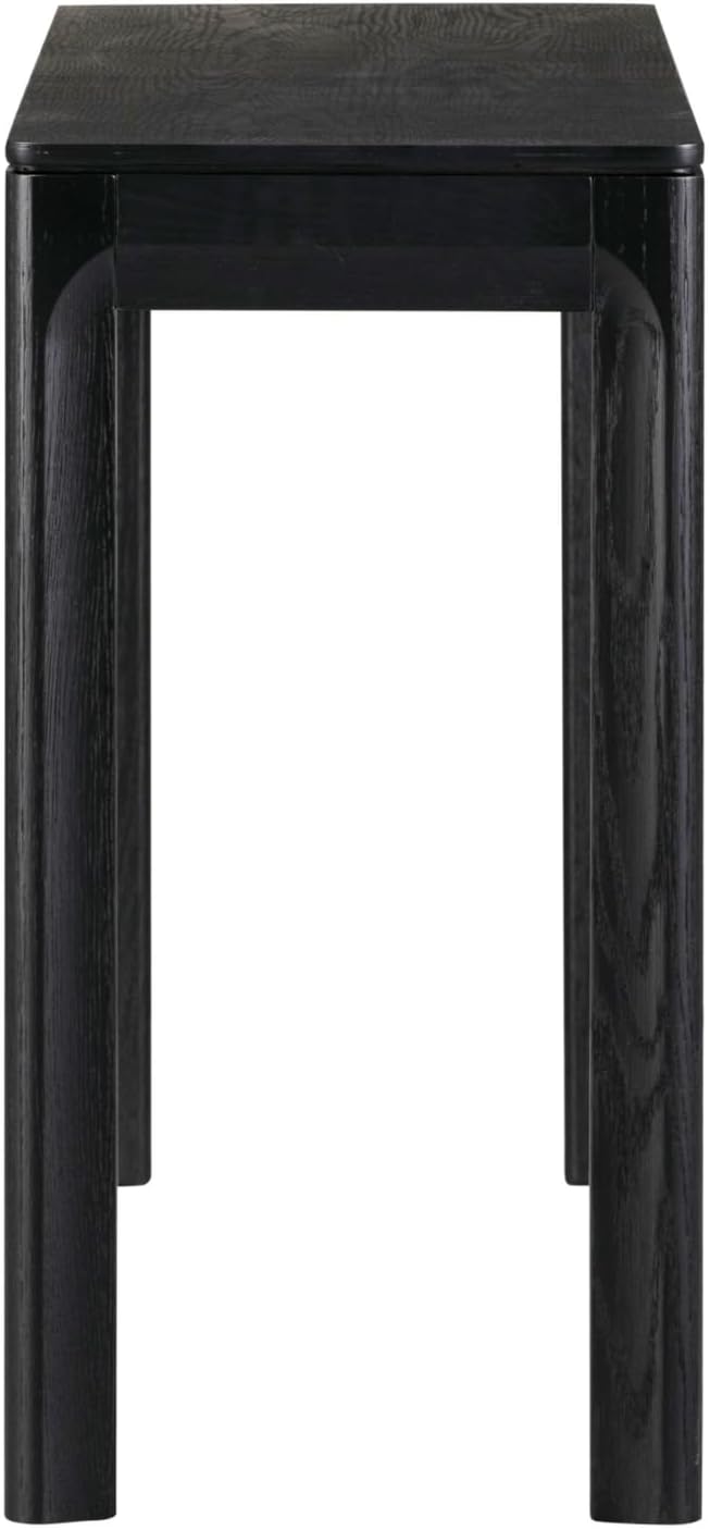 NTC Flow 47-Inch Console Table, Modern Solid Wood Entryway Table with Hidden Drawer, Waterproof & Heat Resistant, Narrow Table for Hallway, Living Room & Foyer, Burnt Black