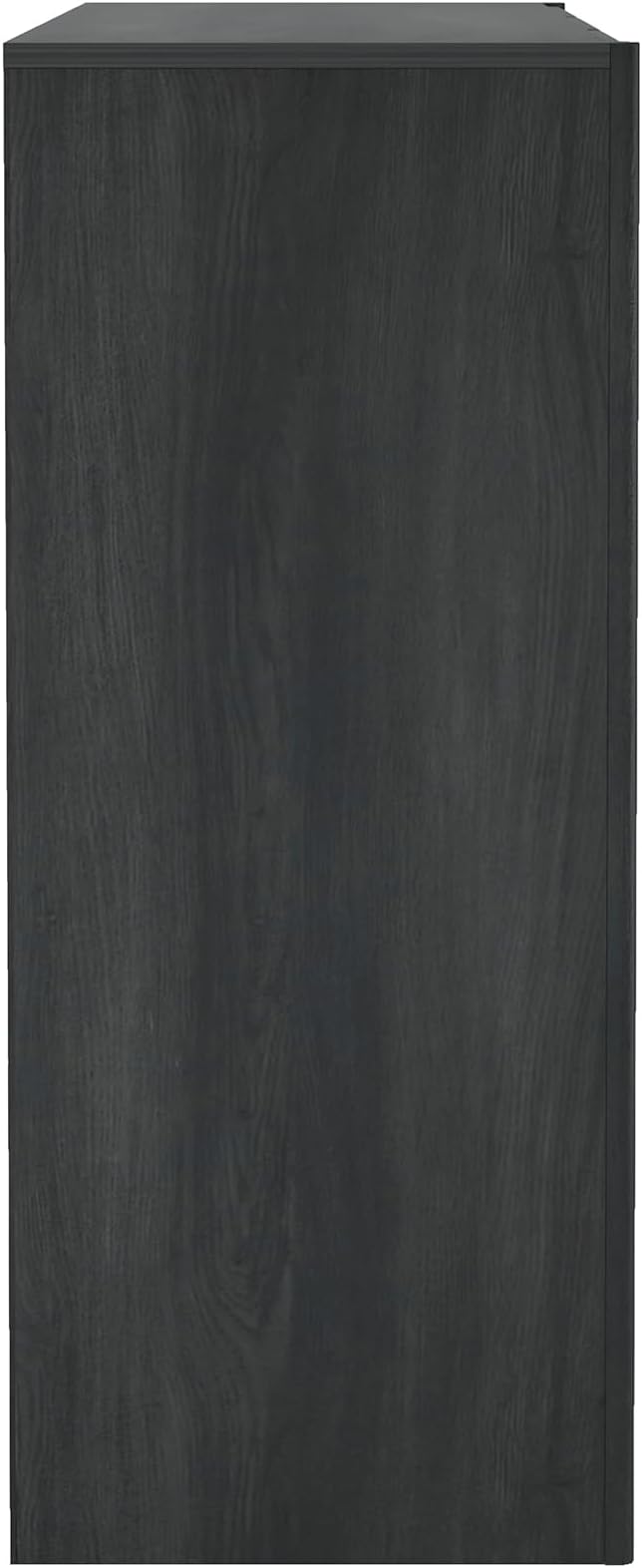 Manhattan Comfort Linda Modern Console Table with 3 Storage Drawers – 60" Narrow Entryway Stand for Living Room, Hallway, or Dining Room – Wood Grain Accent Furniture, Charcoal Grey