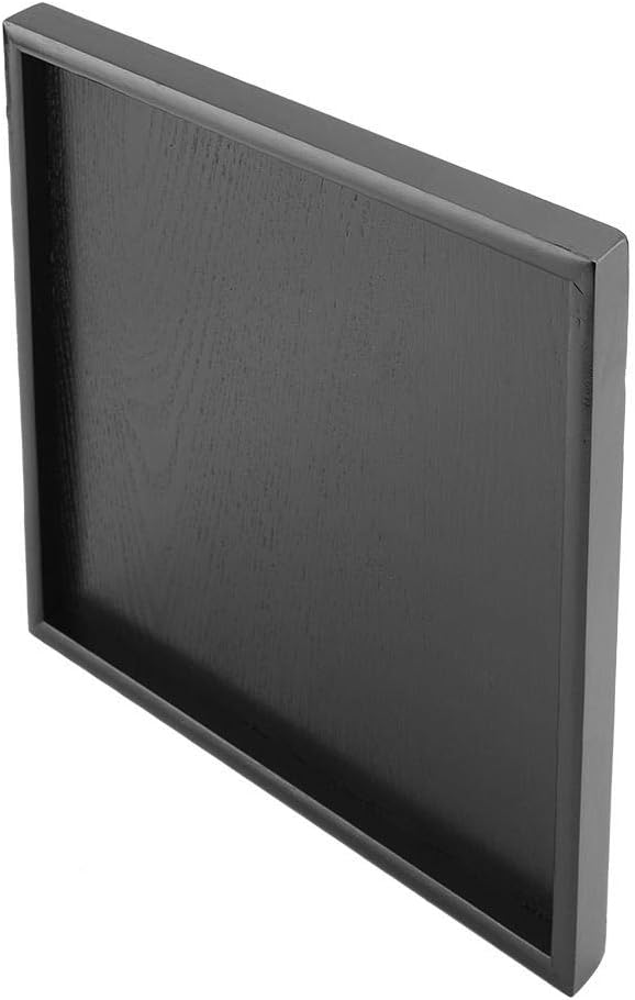 Solid Wood Serving Tray Rectangle Shape Tea Coffee Drinks Plate Snack Food Meals Breakfast Restaurant Platter Dining Tableware(12.5 x 12.5 inch)