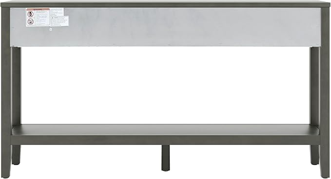 59" Console Table, Long Entryway Table with Storage, 3 Drawers Wood Console Table for Hallway Living Room, MDF Entryway Table Sofa Table Behind Couch, Modern Entry Table with Drawers